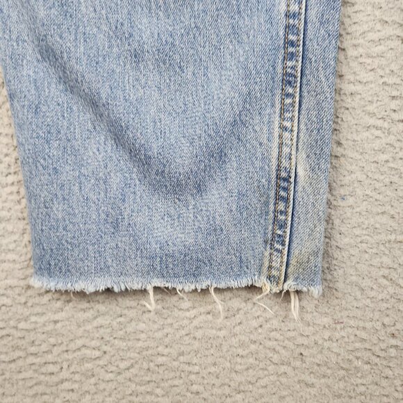 Levi's 550 Relaxed Fit Straight Leg Light Wash Denim Jeans Mens 36x32 Raw Hem - Picture 10 of 13